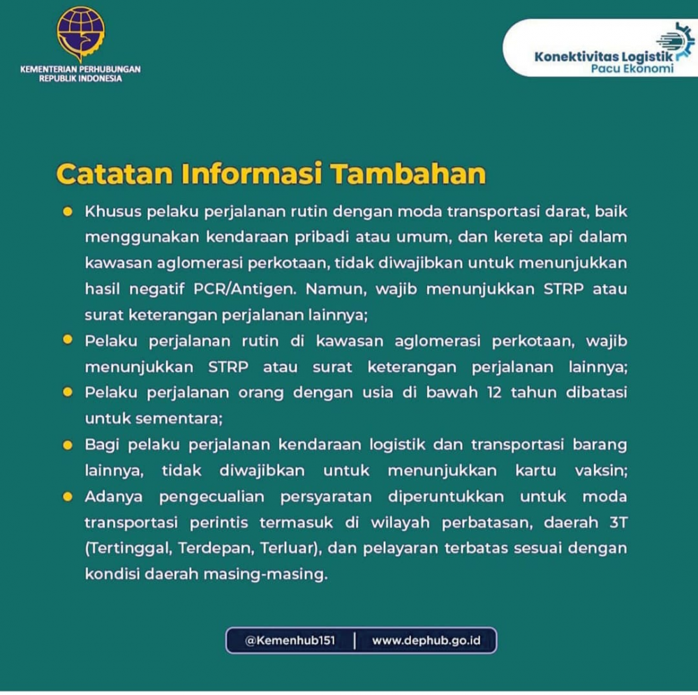 ”Ketentuan Perjalanan Orang Dalam Negeri Pada Masa Pandemi Covid 19”