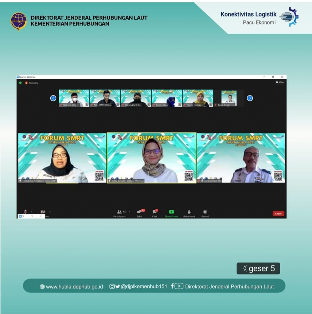 ”Forum SMRT (Social Media Respon Team) Ditjen Hubla 2021 Season I”