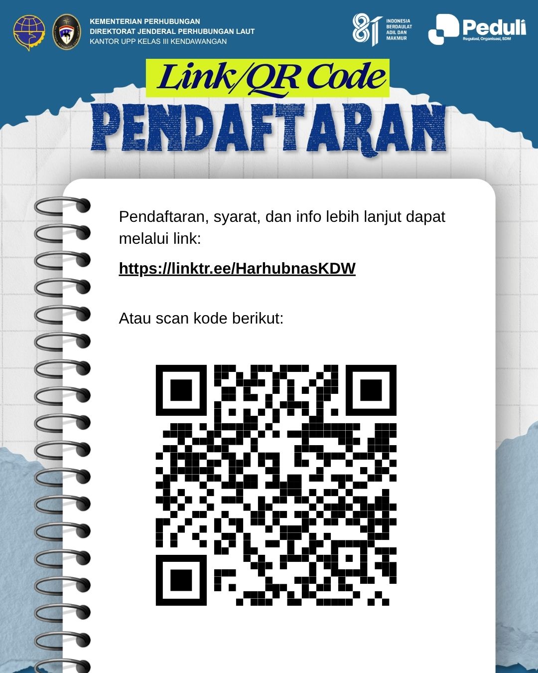 PENDAFTARAN PAS KECIL Untuk kapal nelayan/tradisional ukuran kurang dari GT 7 π SERTIFIKASI SURAT KETERANGAN KECAKAPAN (SKK) Bagian Deck dan Mesin