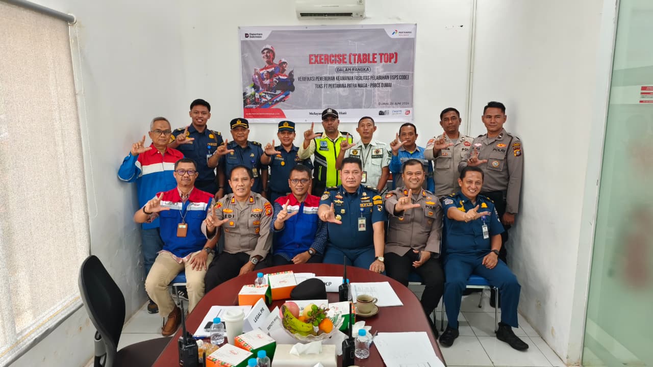 Kantor KSOP Kelas I Dumai Menghadiri  dan membuka Kegiattan Pelaksanaan Exercise (Table Top} di TUKS PT Pertamina Patra Niaga - PBBCE Dumai.