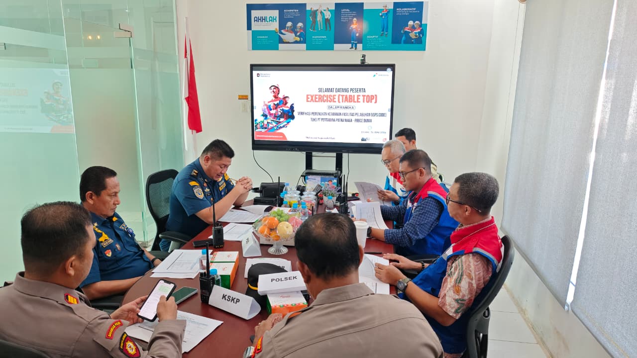 Kantor KSOP Kelas I Dumai Menghadiri  dan membuka Kegiattan Pelaksanaan Exercise (Table Top} di TUKS PT Pertamina Patra Niaga - PBBCE Dumai.