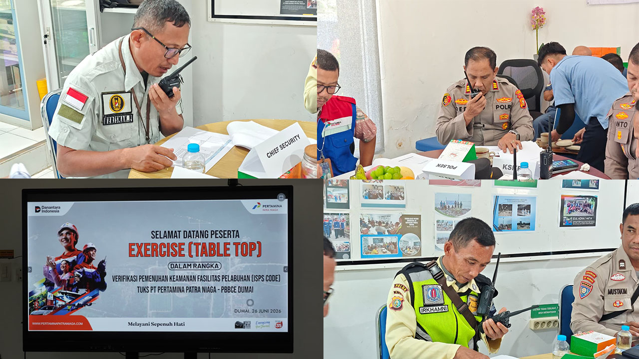 Kantor KSOP Kelas I Dumai Menghadiri  dan membuka Kegiattan Pelaksanaan Exercise (Table Top} di TUKS PT Pertamina Patra Niaga - PBBCE Dumai.