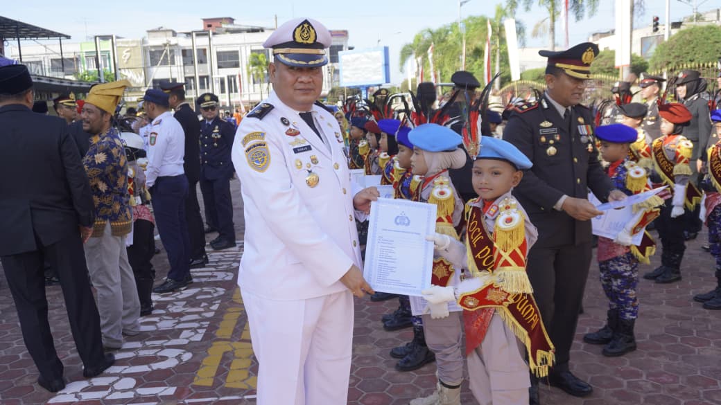 Kantor KSOP Kelas I Dumai Mengikuti Upacara dan Syukuran Hari Bhayangkara Ke-80 Tahun 2026 di Polres Dumai