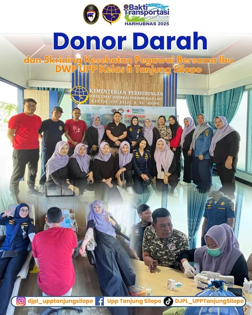 Kegiatan Donor Darah dan Skrinning  Kesehatan Pegawai Bersama Ibu DWP UPP Kelas II Tanjung Silopo