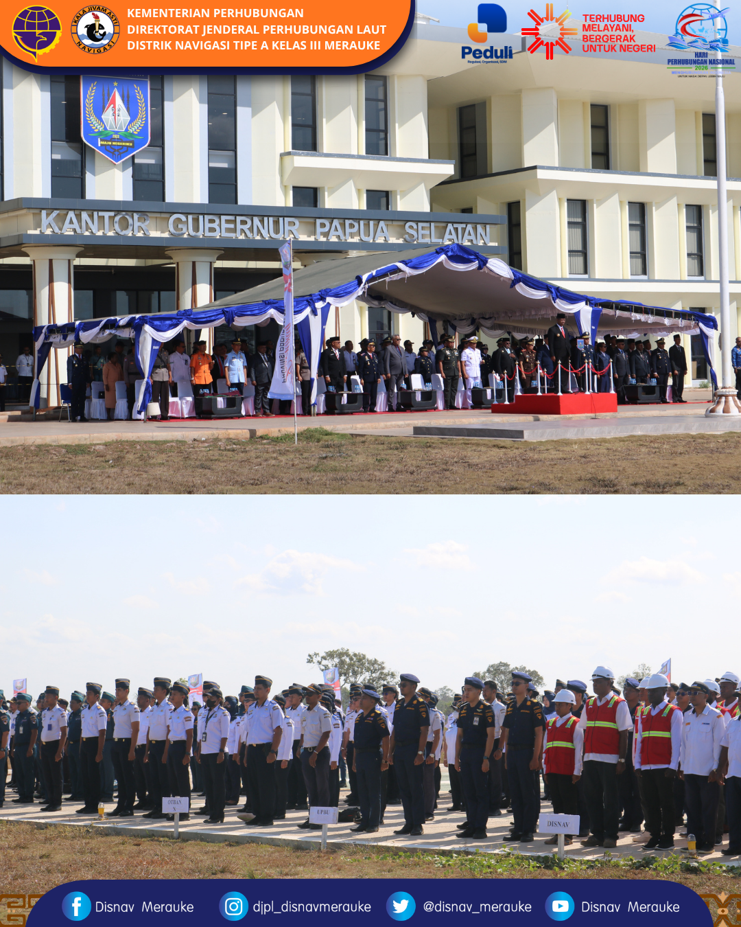 Upacara Bendera dalam rangka Hari Perhubungan Nasional Tahun 2026 di Provinsi Papua Selatan