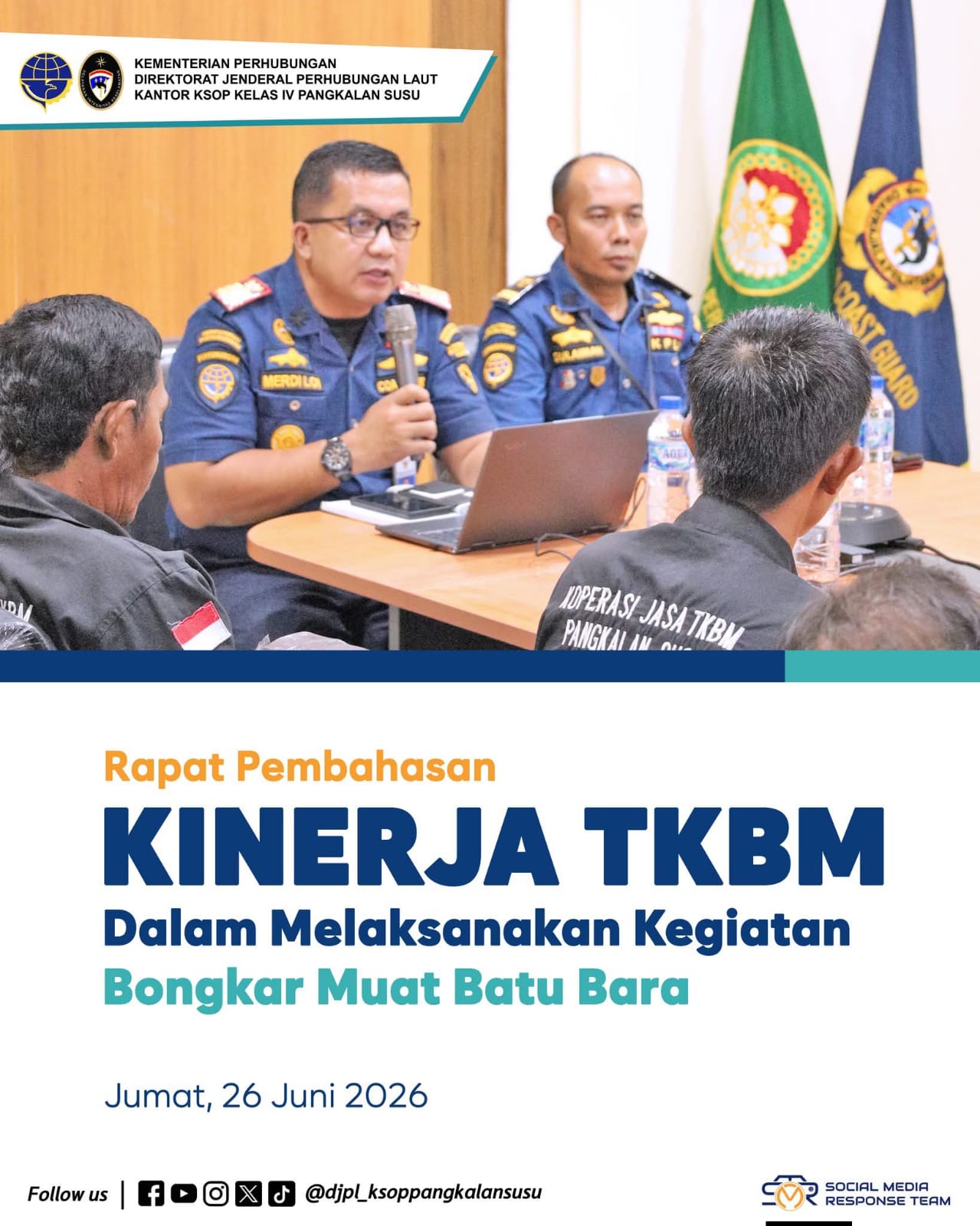Optimalisasi Kinerja TKBM Sekaligus Memberikan Arahan Kepada TKBM dalam Pelaksanaan Pekerjaan dalam Hal Keselamatan, Disiplin, serta Tanggung Jawab Kerja oleh Kepala Kantor KSOP Kelas IV Pangkalan Susu