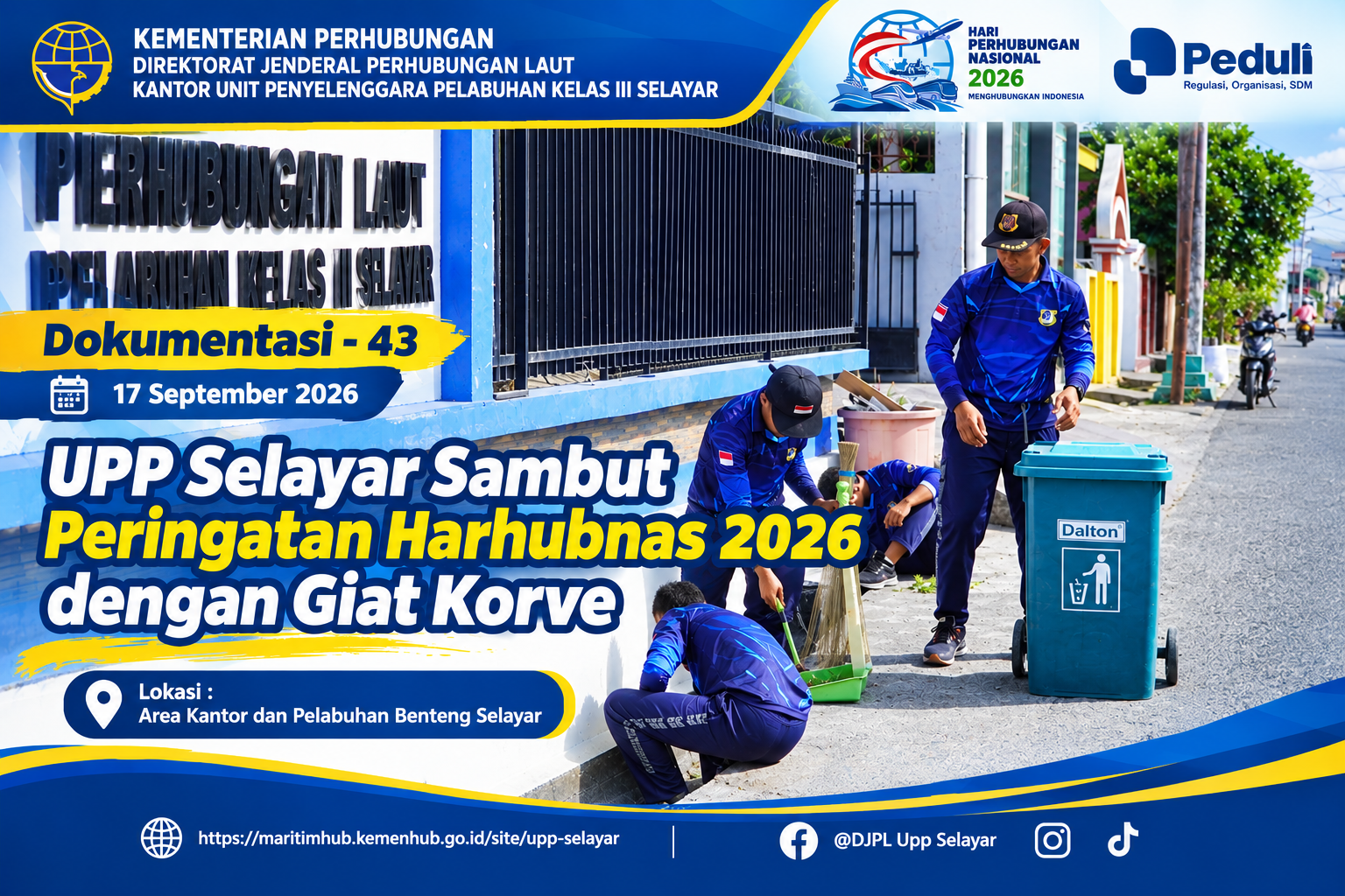UPP Selayar Sambut Peringatan Harhubnas 2026 dengan Giat Korve