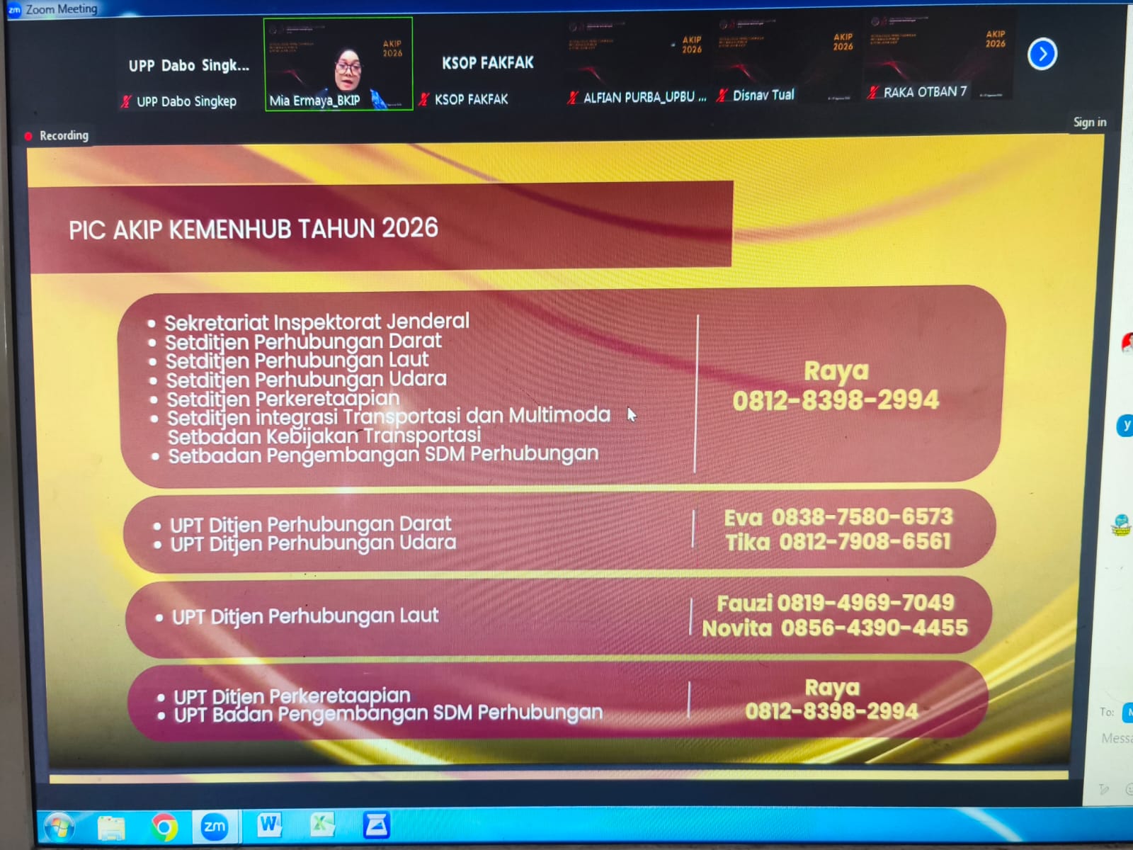 KEGIATAN ZOOM SOSIALISASI PEMUTAKHIRAN PENILAIAN AKIP 2026