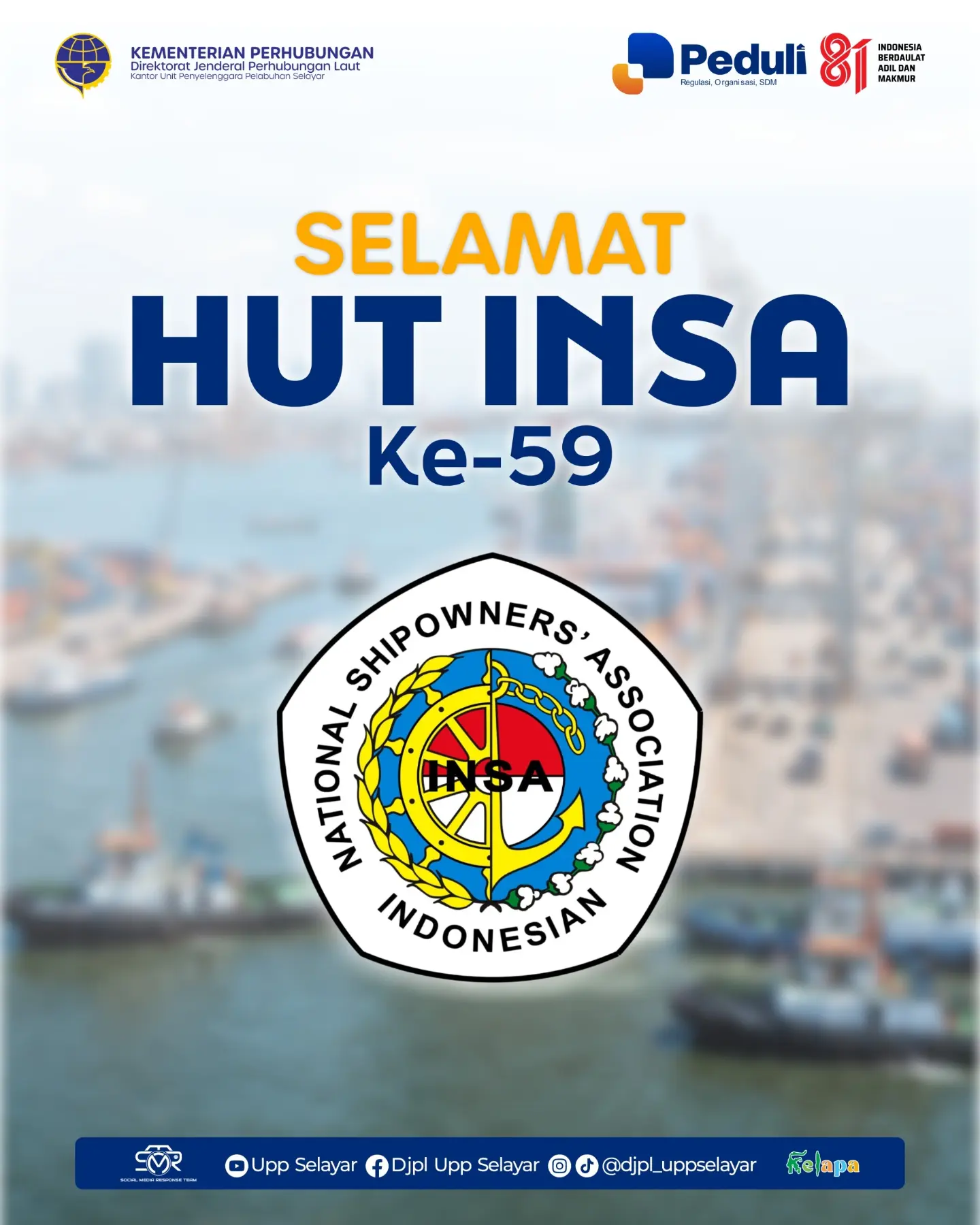 Keluarga besar UPP Selayar mengucapkan Selamat HUT INSA Ke-59.
